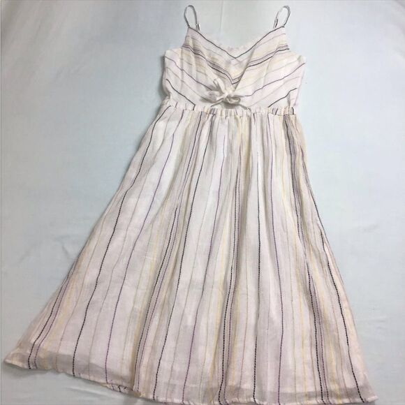 MICHAEL STARS BEACH STRIPE MIDI DRESS SIZE LARGE - Picture 2 of 10